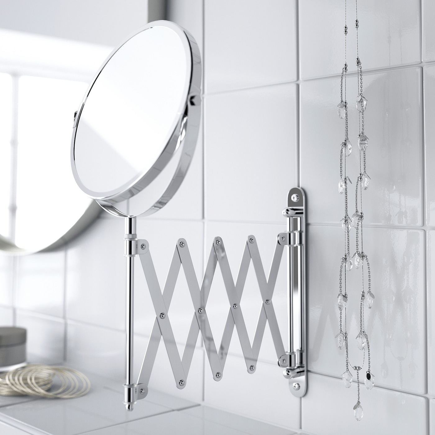 telescopic bathroom mirror