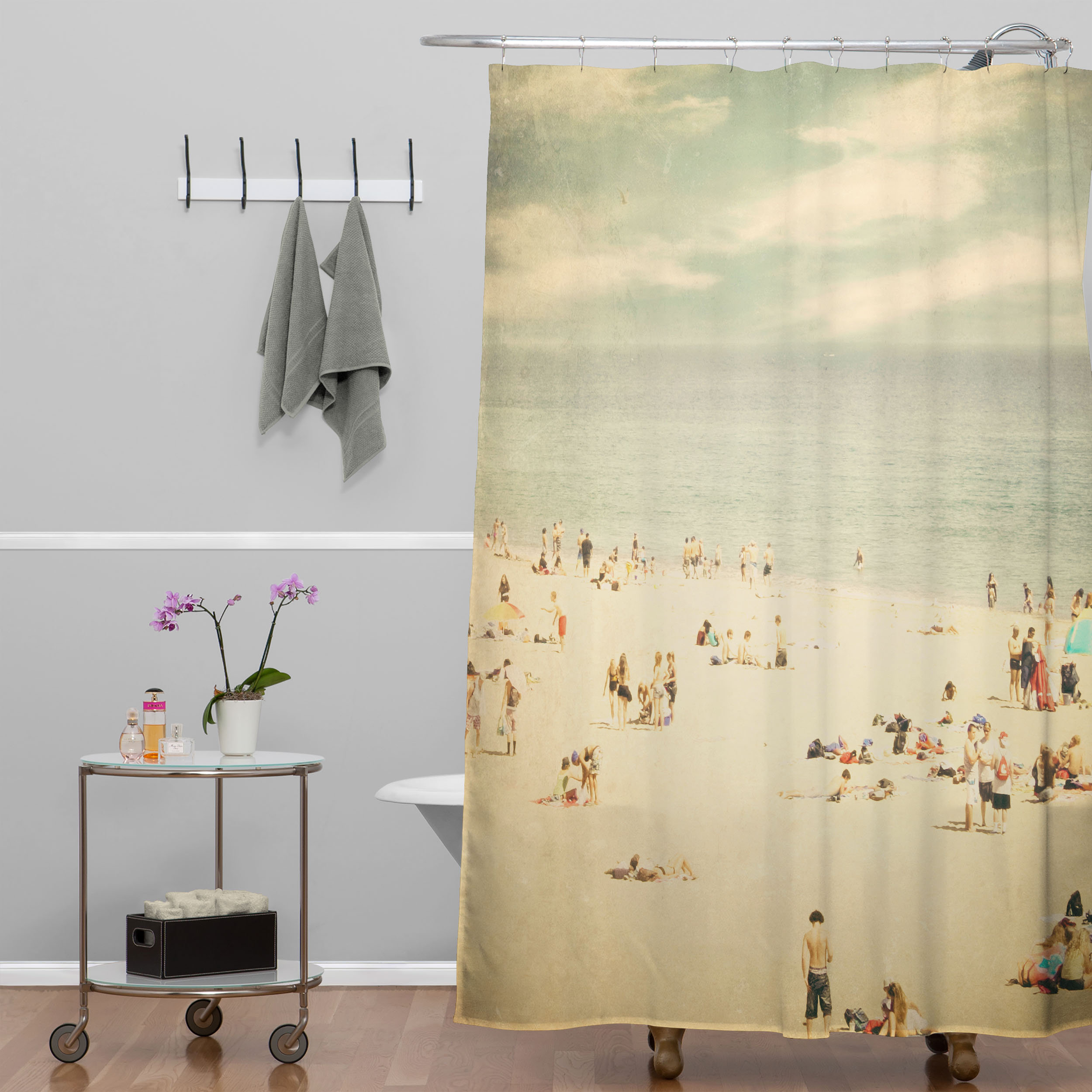 vintage beach shower curtains