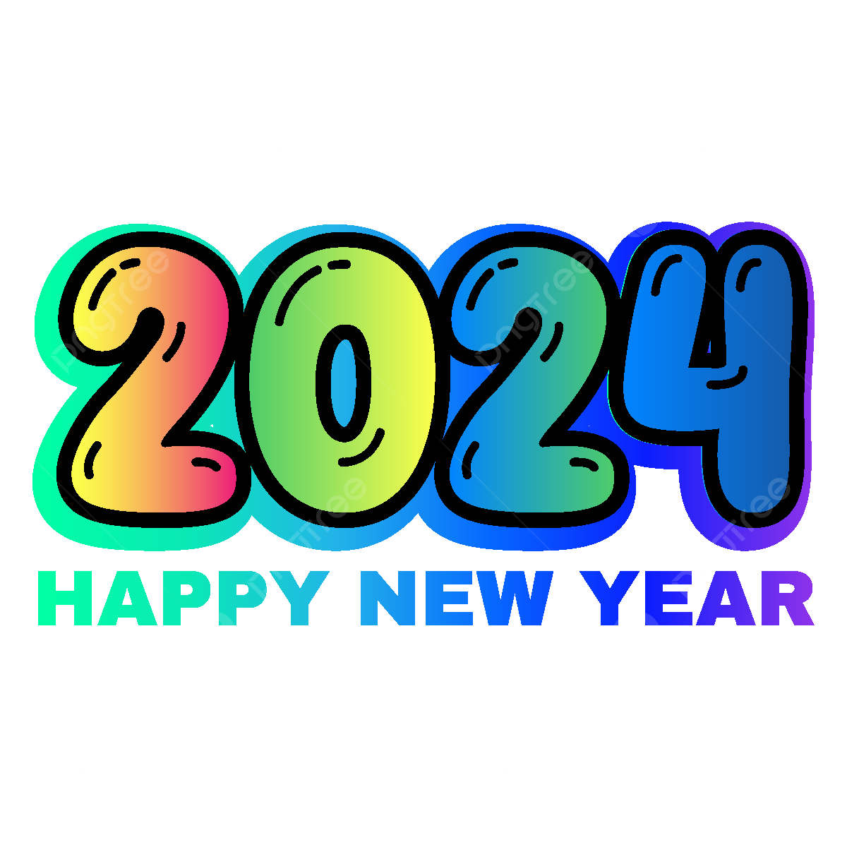 free happy new year 2024 clipart