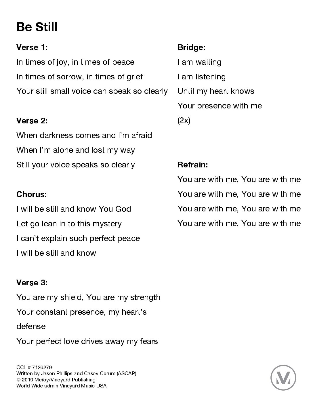 worship songs and lyrics