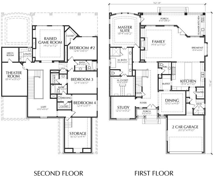 2 floor house blueprints