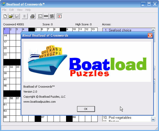 crossword puzzles boatload