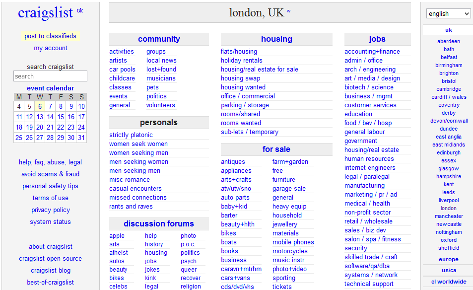 craigslist uk