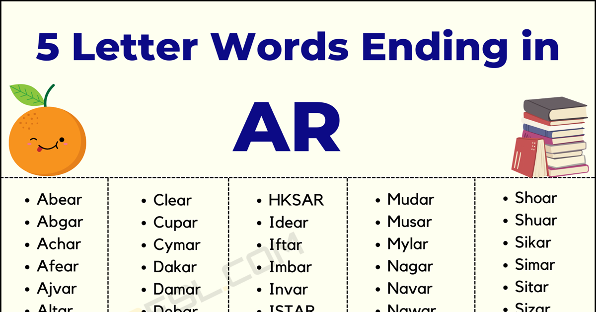 5 letter words ending in arc