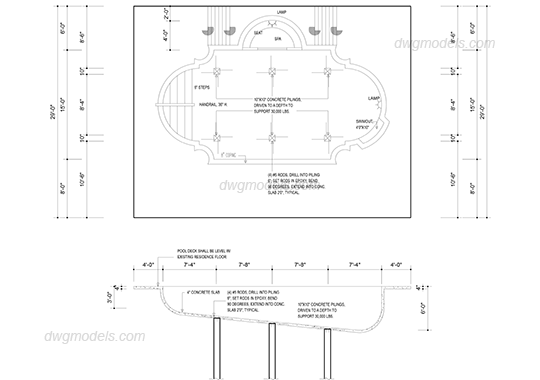 cad block swimming pool