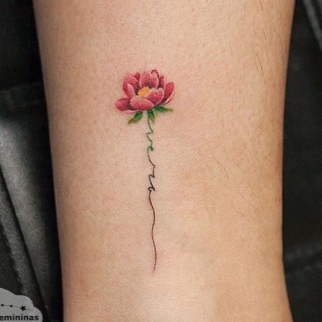 small watercolor flower tattoo