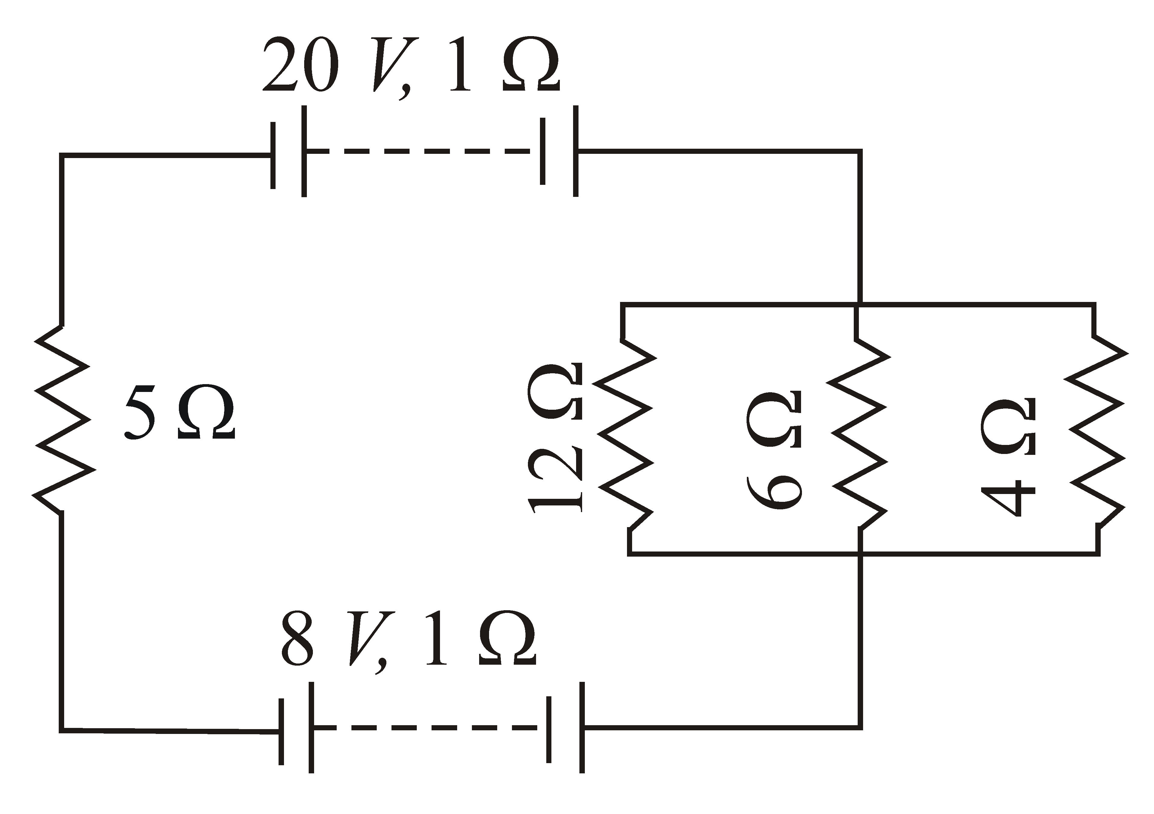 a 20v battery with an internal resistance