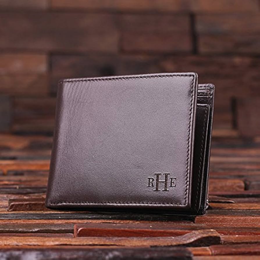 personalized leather wallet for him