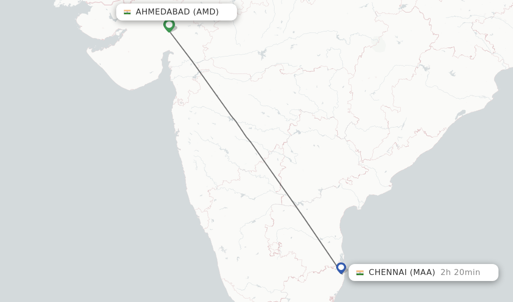 amd to chennai flight