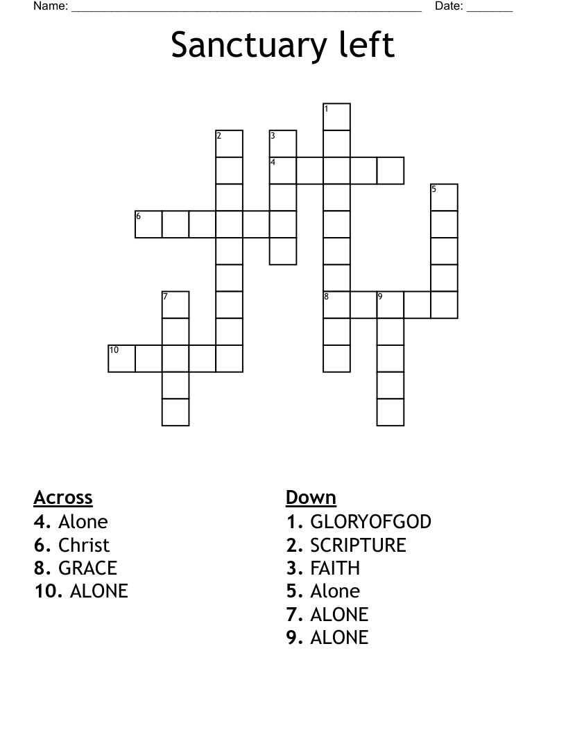 sanctuary crossword clue