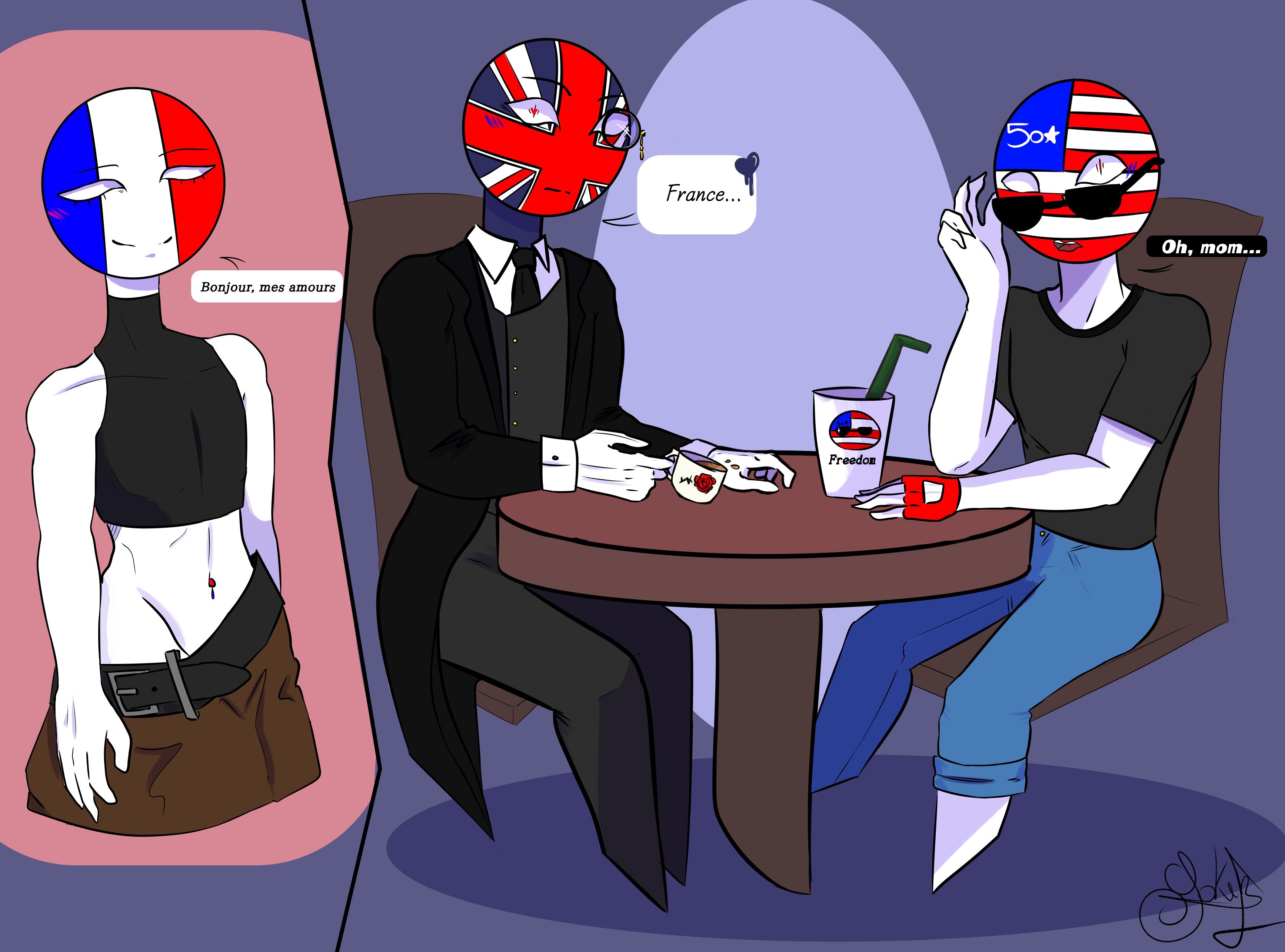 france x uk countryhumans