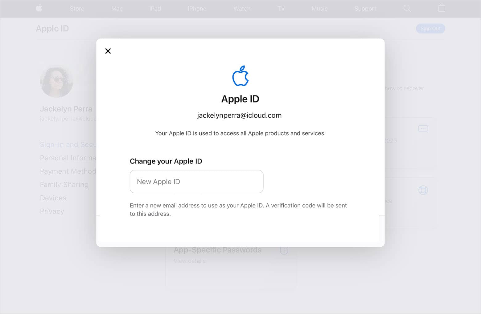 change apple id email