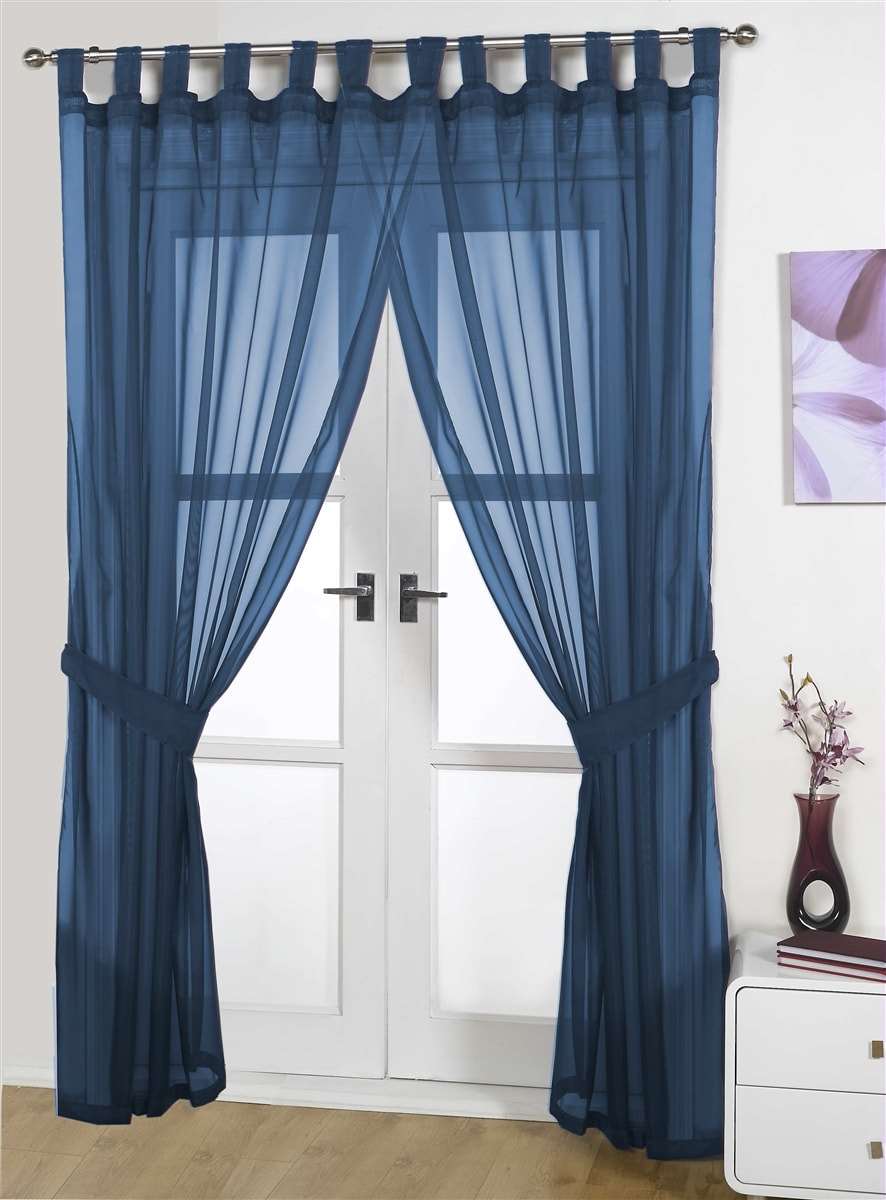 navy voile curtains