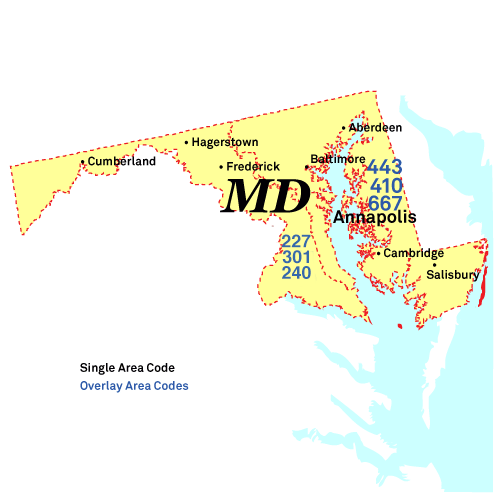 maryland area code 301