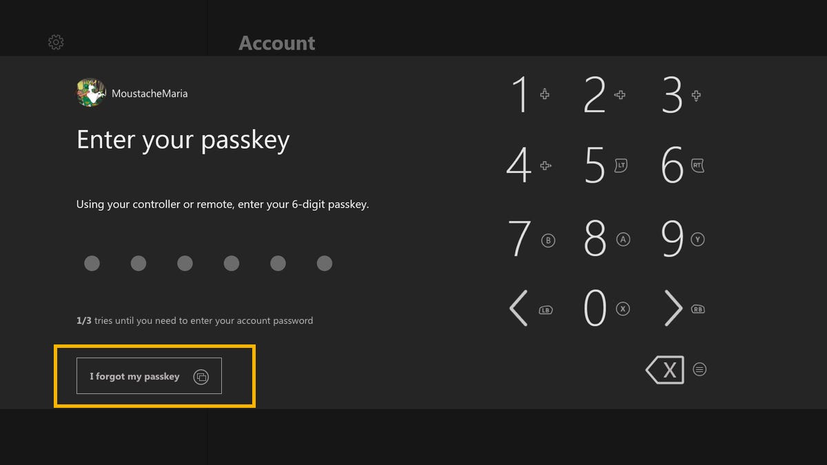 change xbox passkey