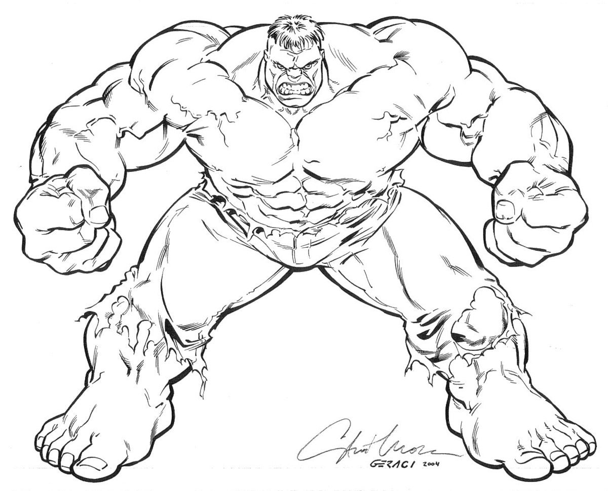 hulk colouring page