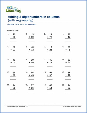 adding with regrouping worksheets