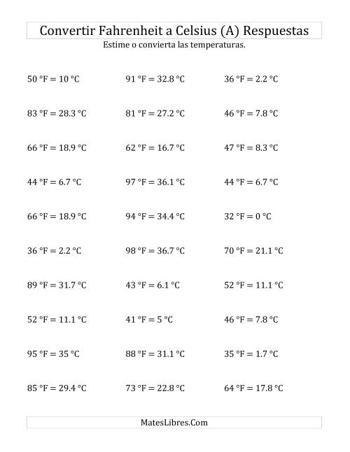 47 fahrenheit a centigrados