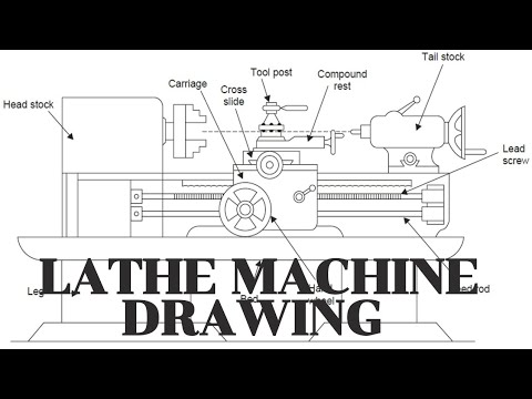 lathe machine diagram easy