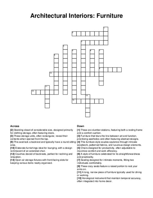 furnishings crossword