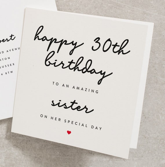 30th birthday ideas sister