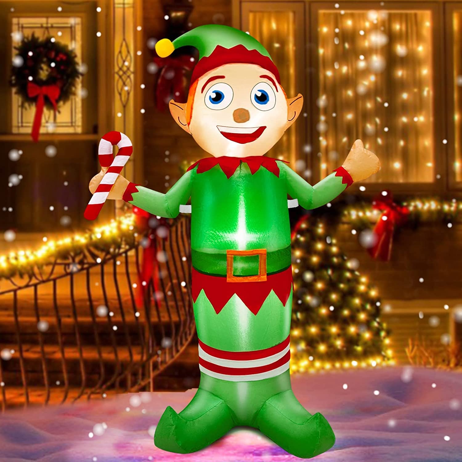 outdoor christmas elf decorations