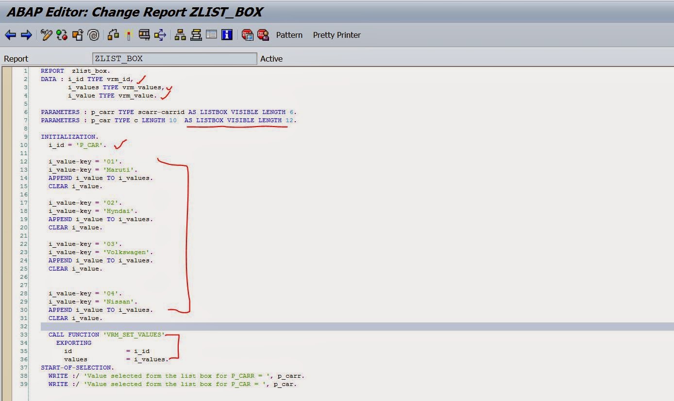 at selection screen output in sap abap