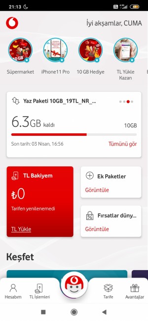 vodafone tl yükle