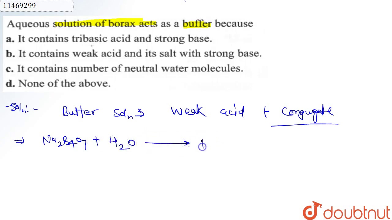 aqua solution of borax is