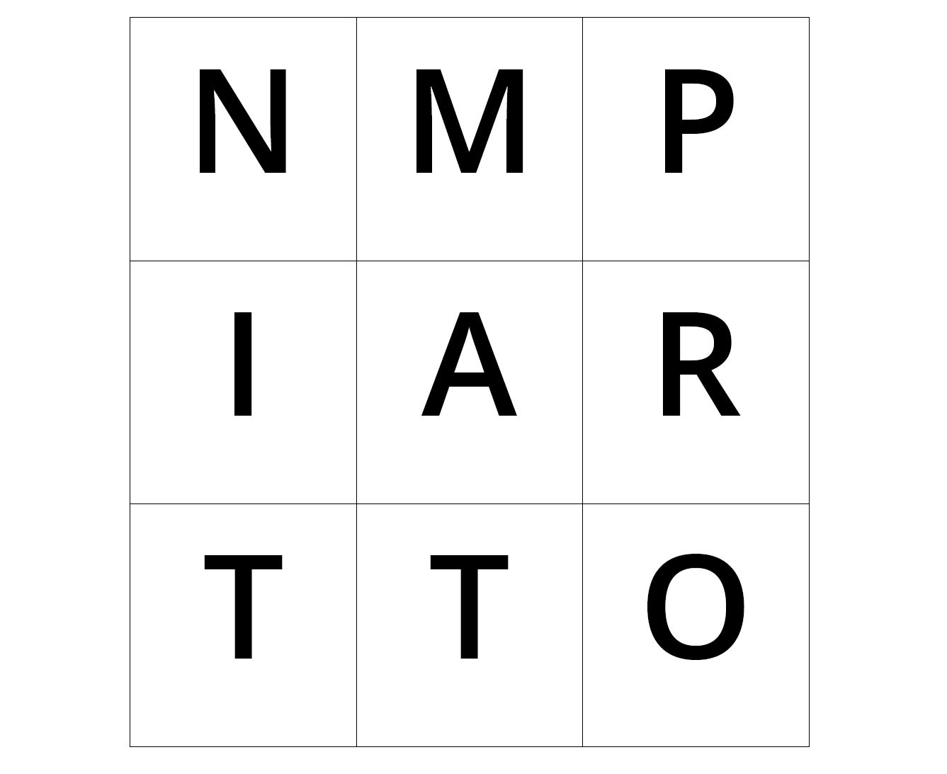 9 letter word square