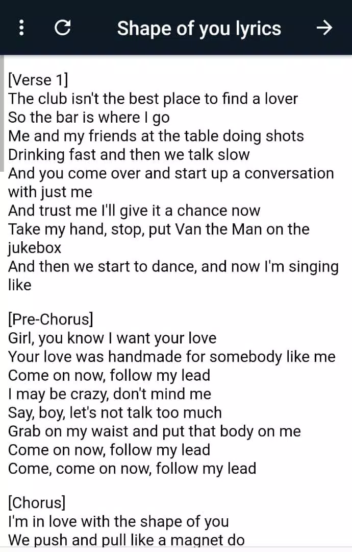 shape of you lyrics ed sheeran