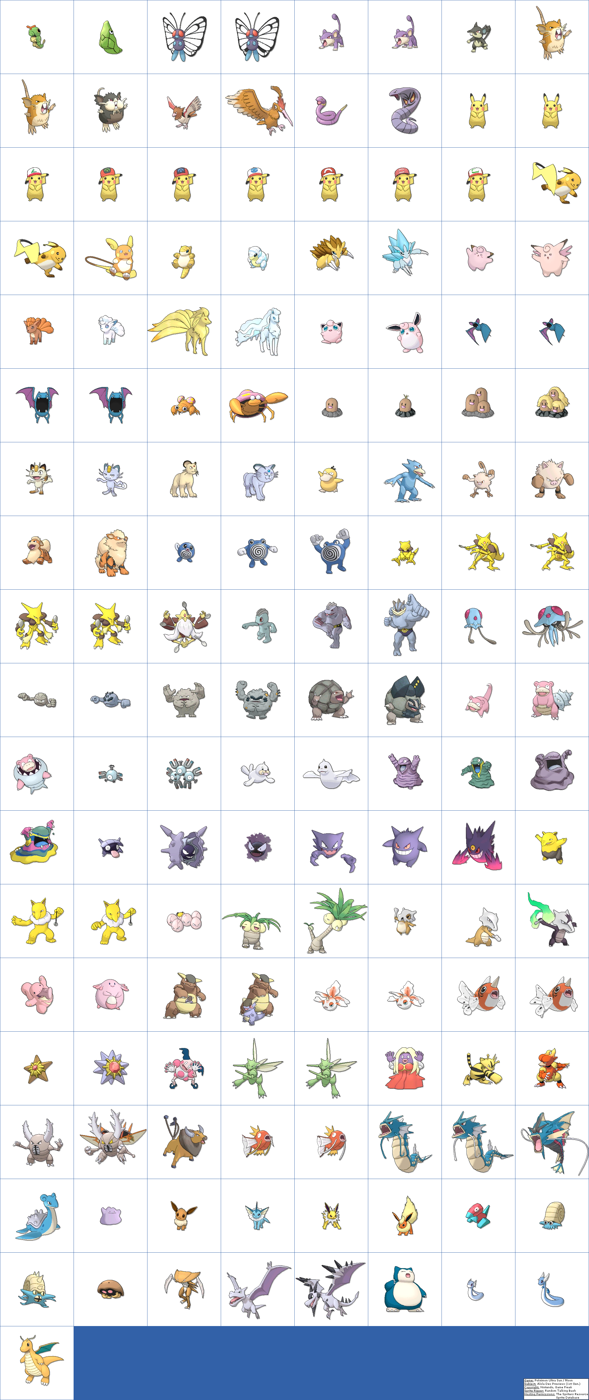 ultra sun ultra moon pokemon list