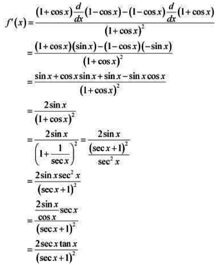 derivative of 1/secx