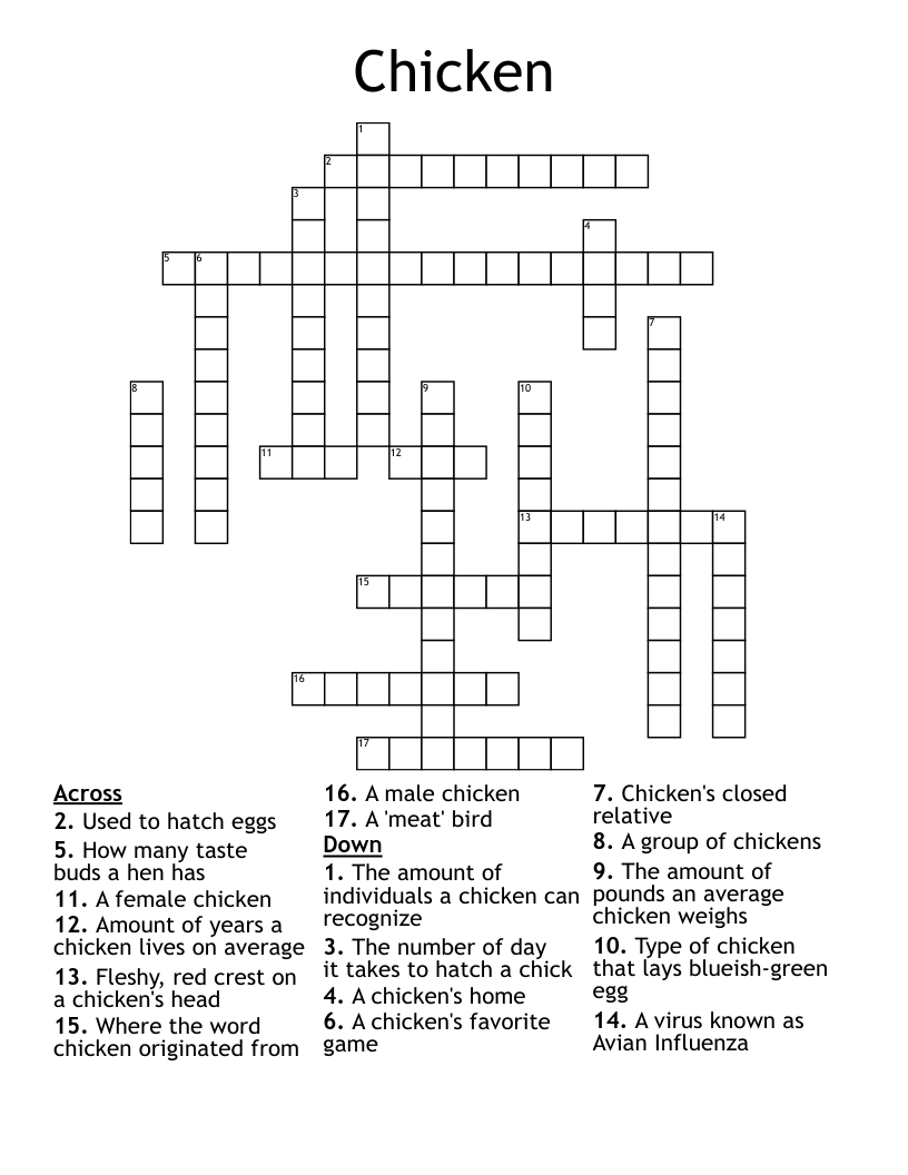 chicken homes crossword