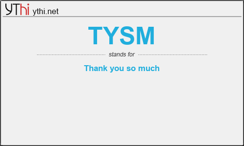 meaning of tysm in chat