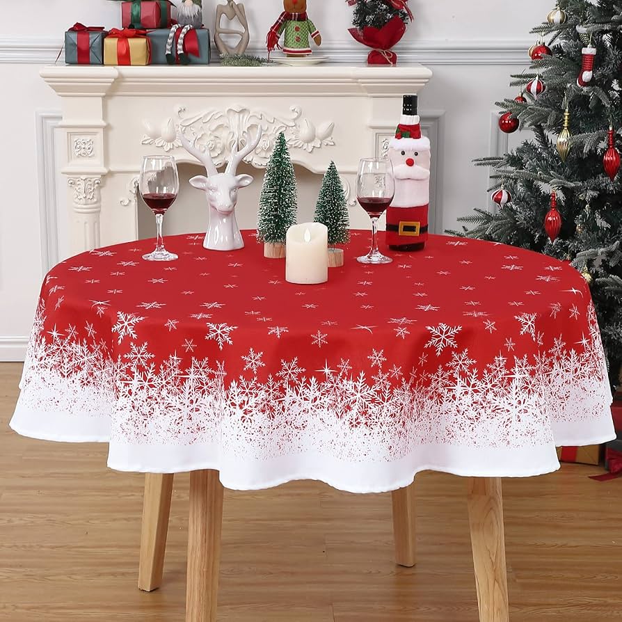 christmas round table cover