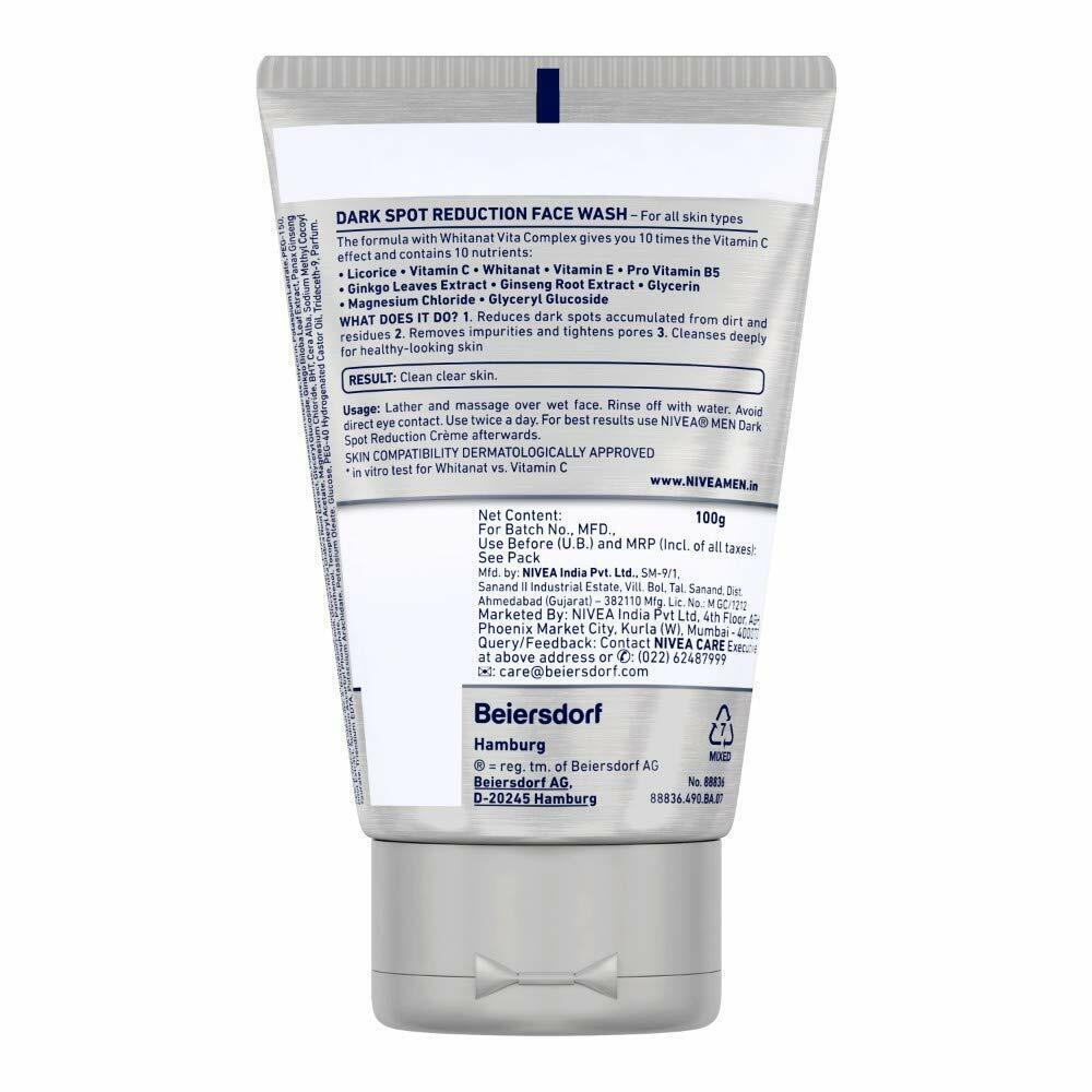 nivea dark spot reduction face wash side effects