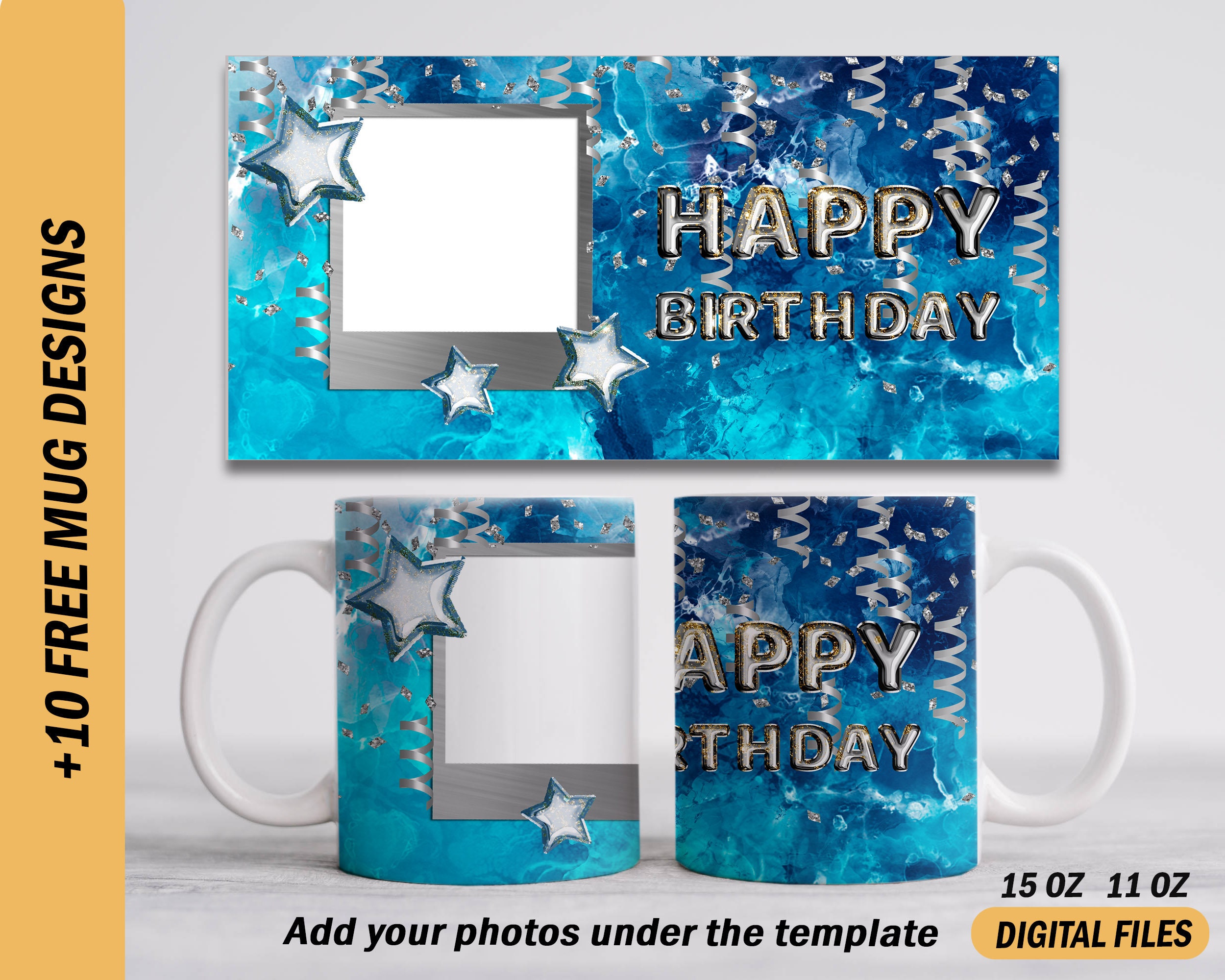 happy birthday mug design psd