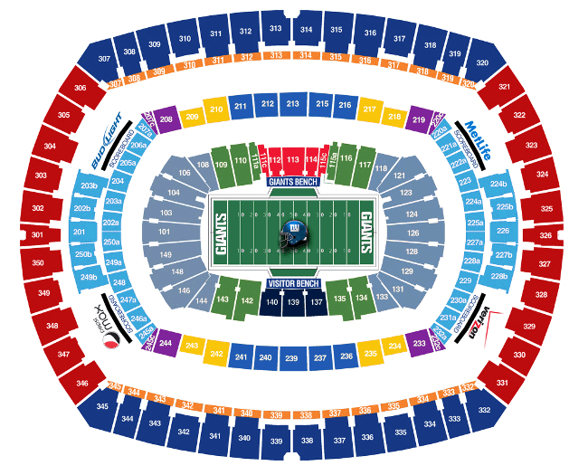 seat map metlife stadium