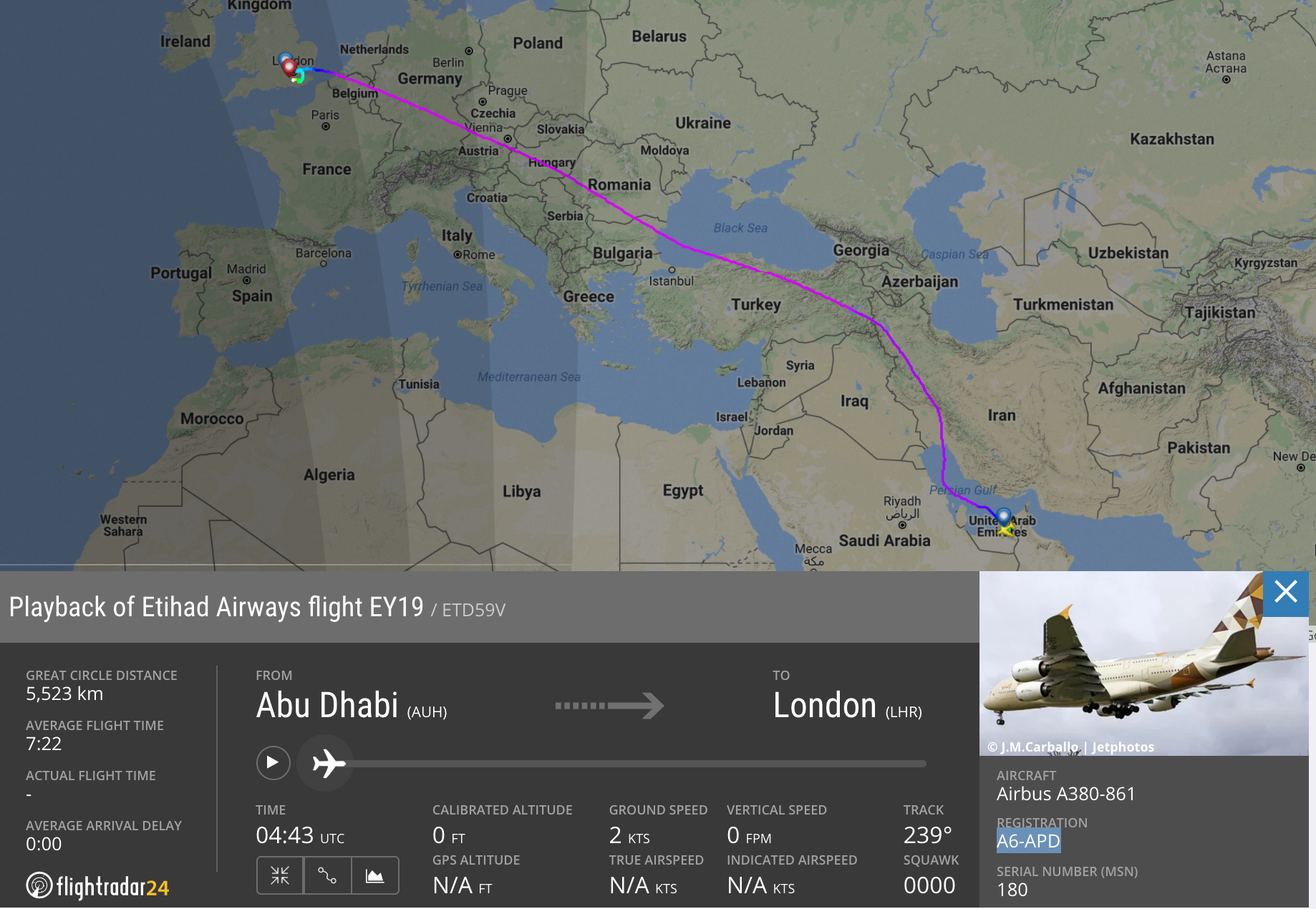 abu dhabi to london flight duration