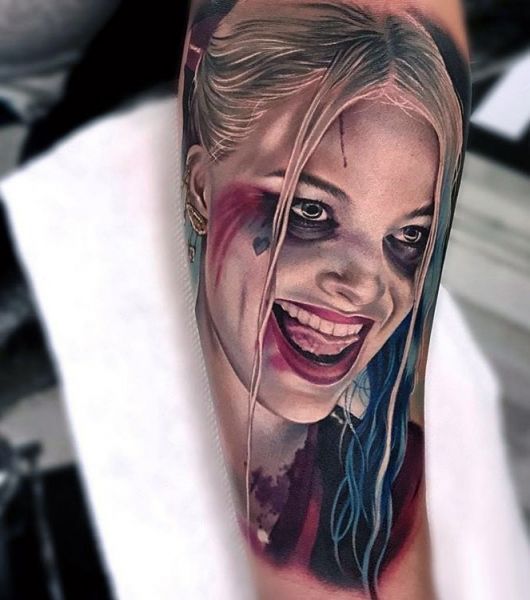 harley quinn tattoos face