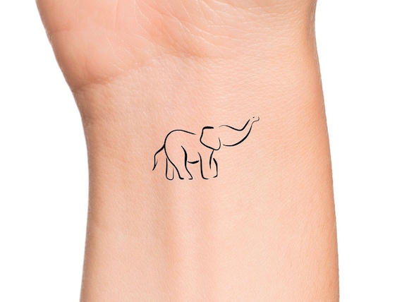 tatuaje elefante minimalista