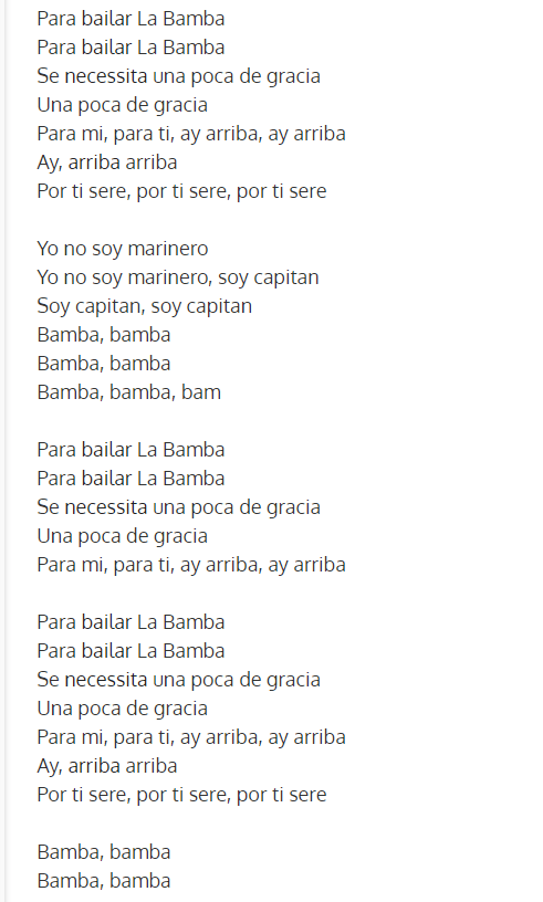 letra de la bamba