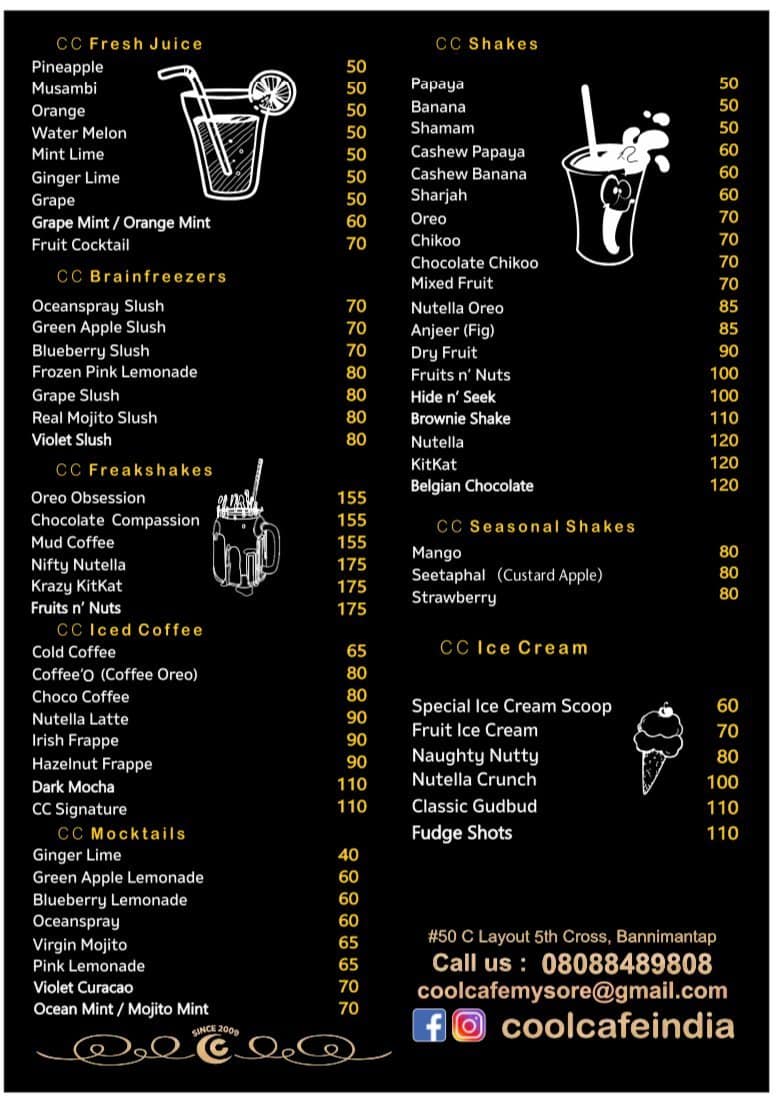 cool cafe bhatkal menu