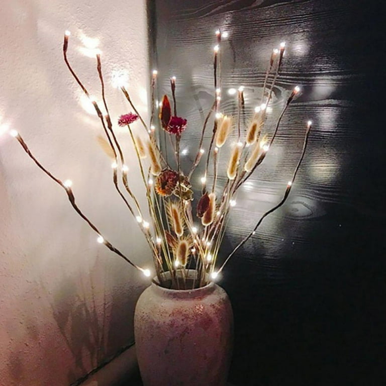 vase with twig lights