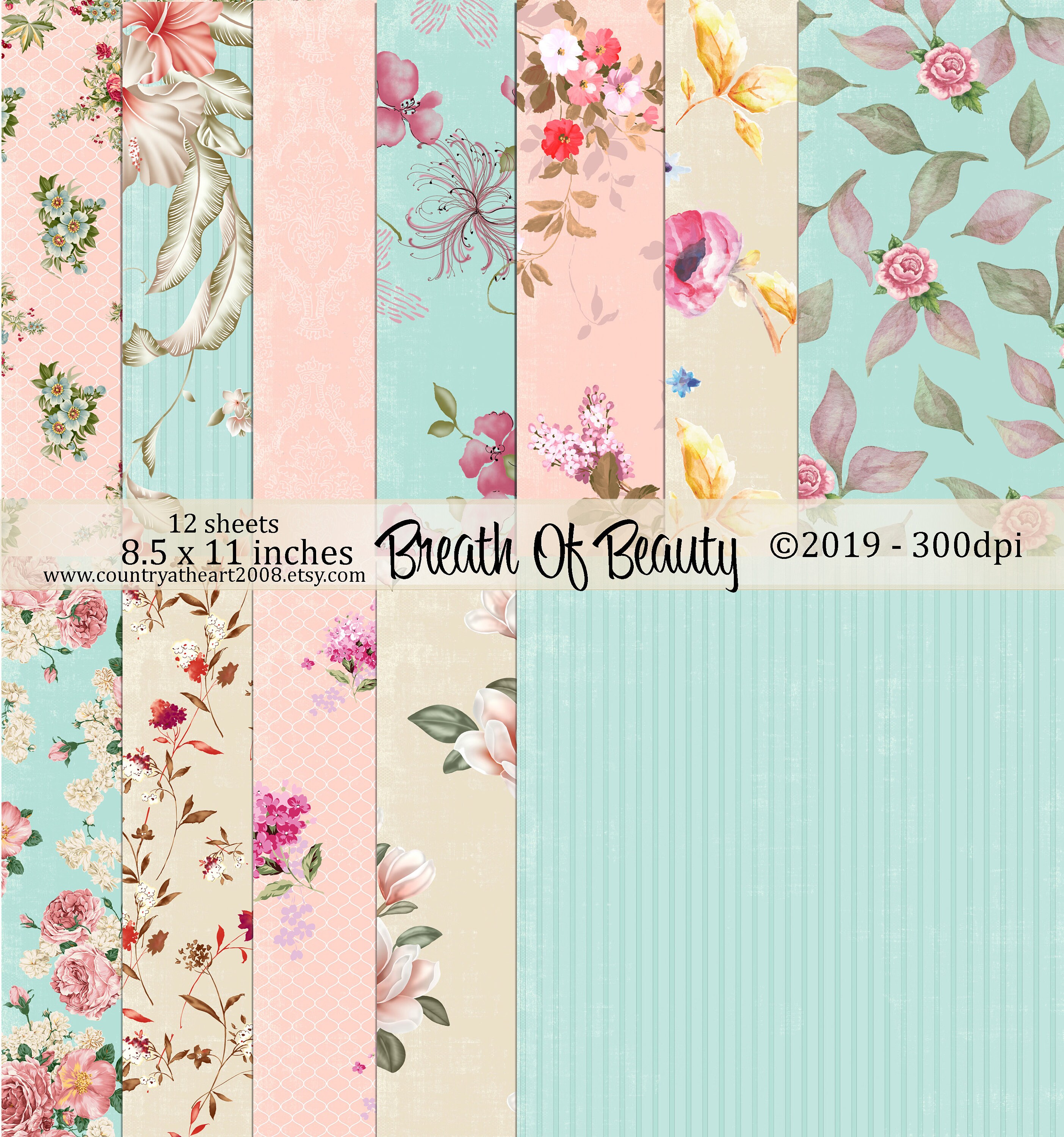 floral paper sheets