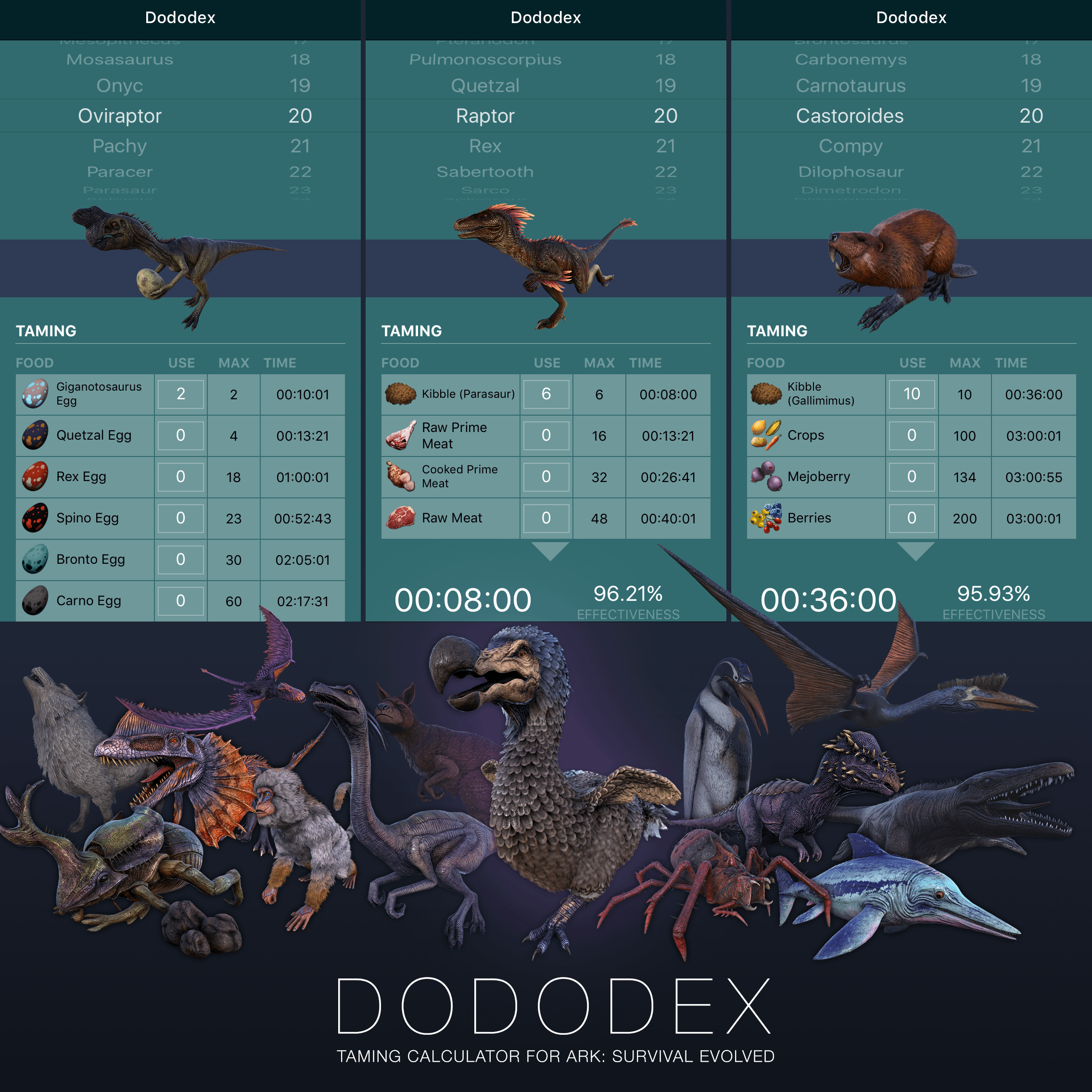 taming ark calculator