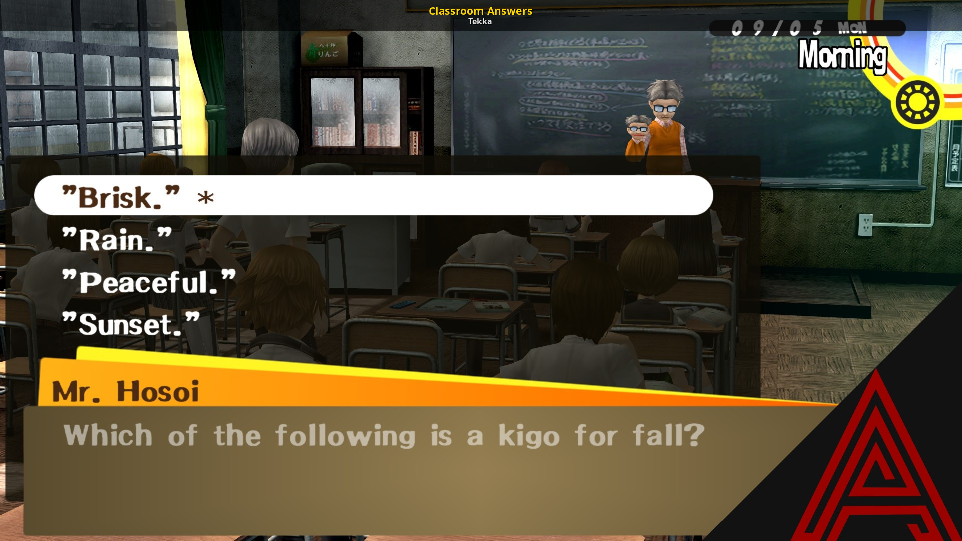 classroom questions persona 4