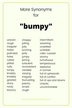 bumpy synonym