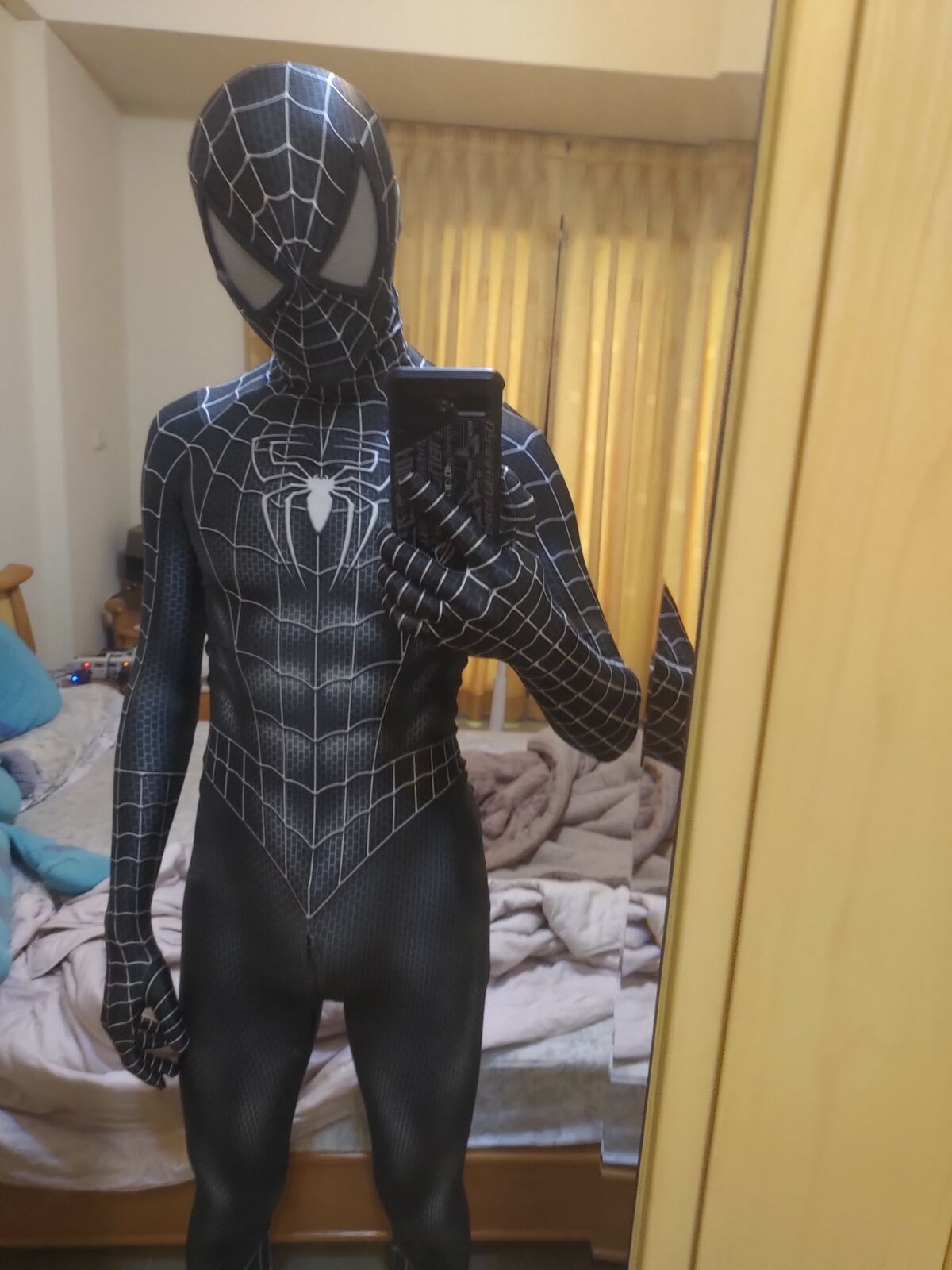 black spidey suit